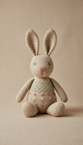 Hand-Knit Wool Bunny Toy