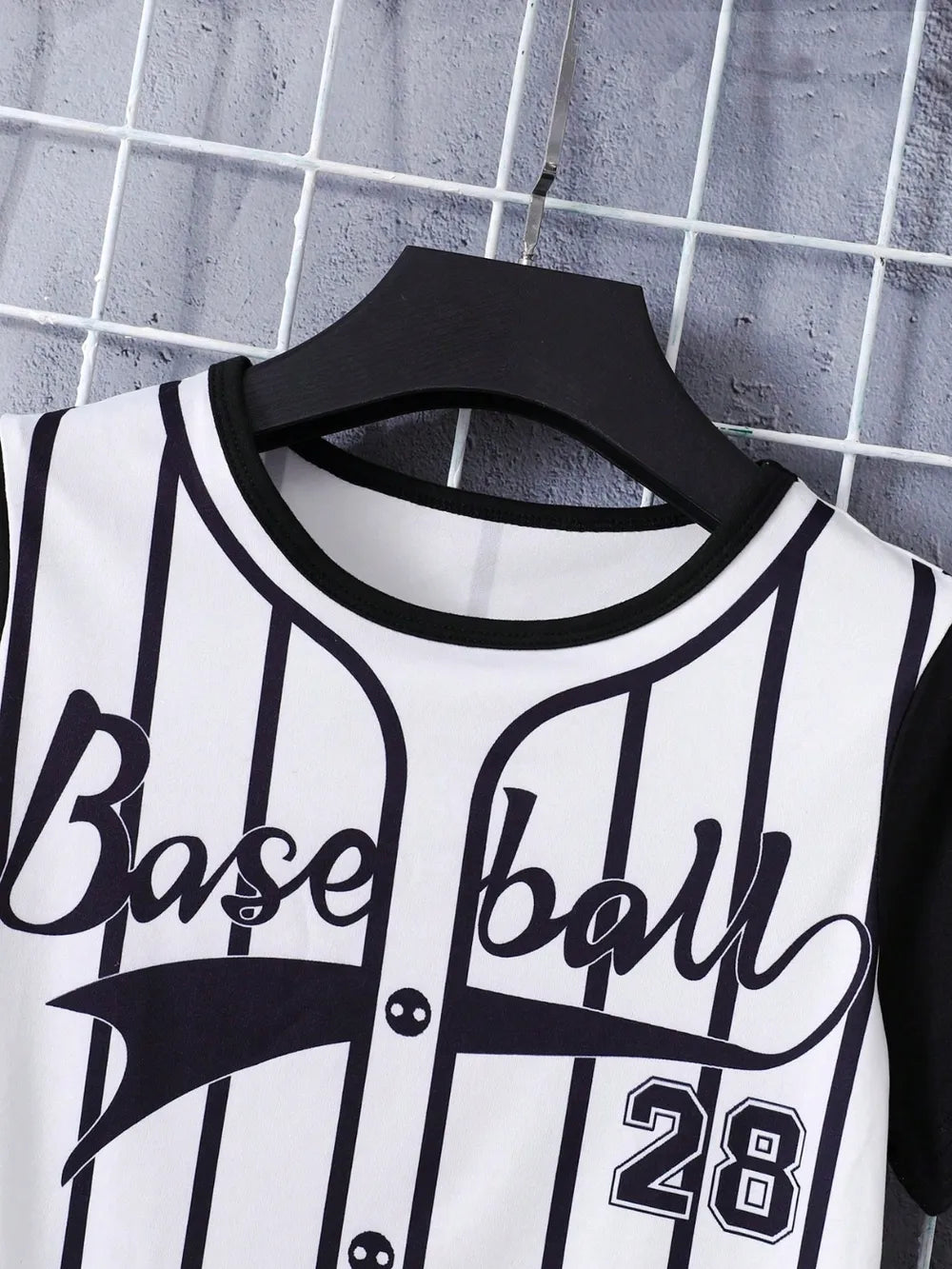 Boys Pinstripe Baseball Jersey & Shorts Set – Game Day 2-Piece