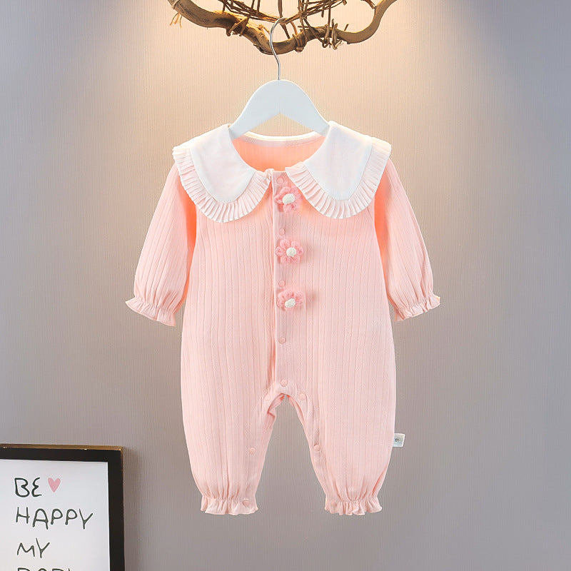 Sweet Petal Newborn Romper in Blush Pink
