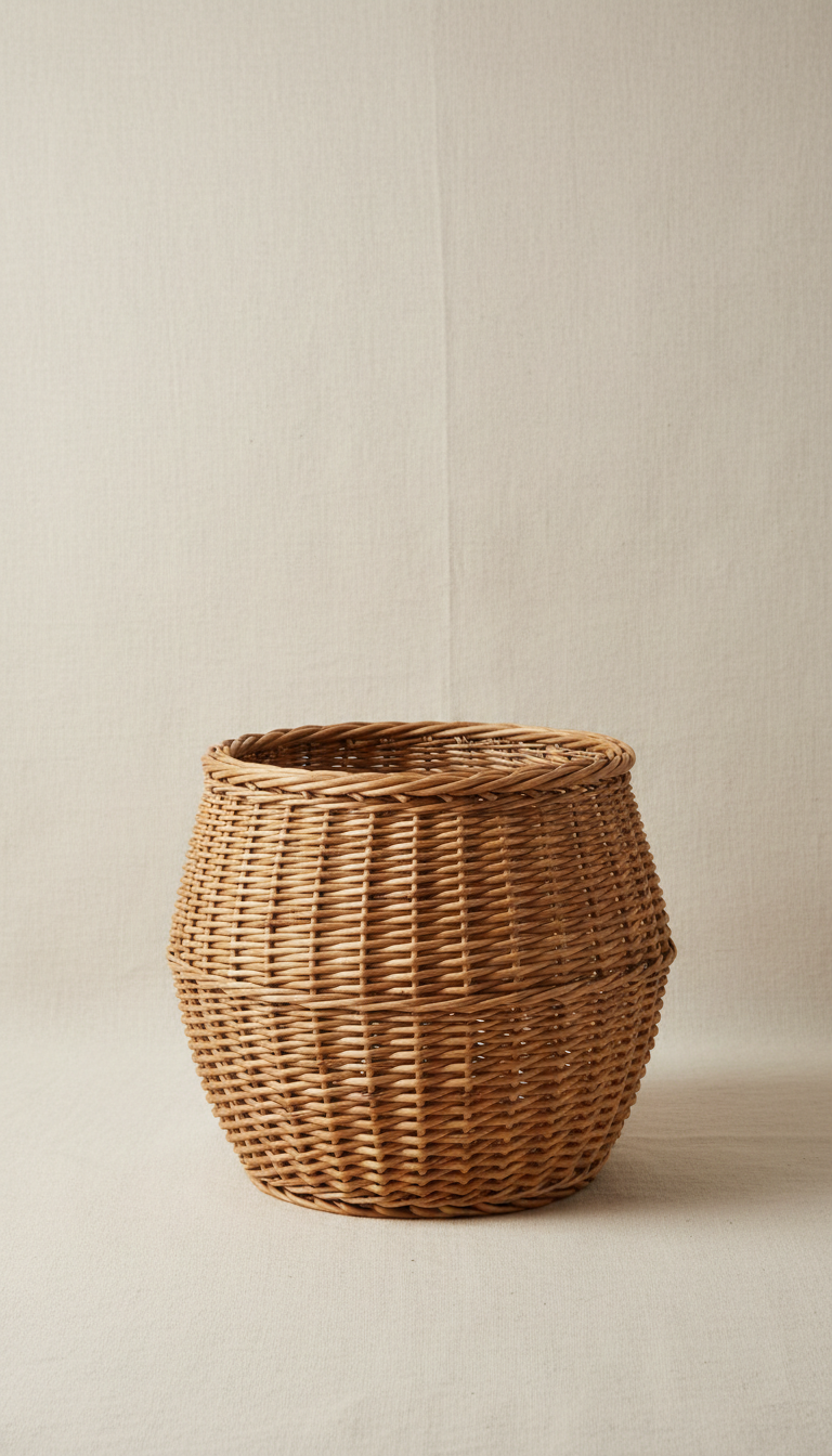 Woven Willow Storage Basket with Handles