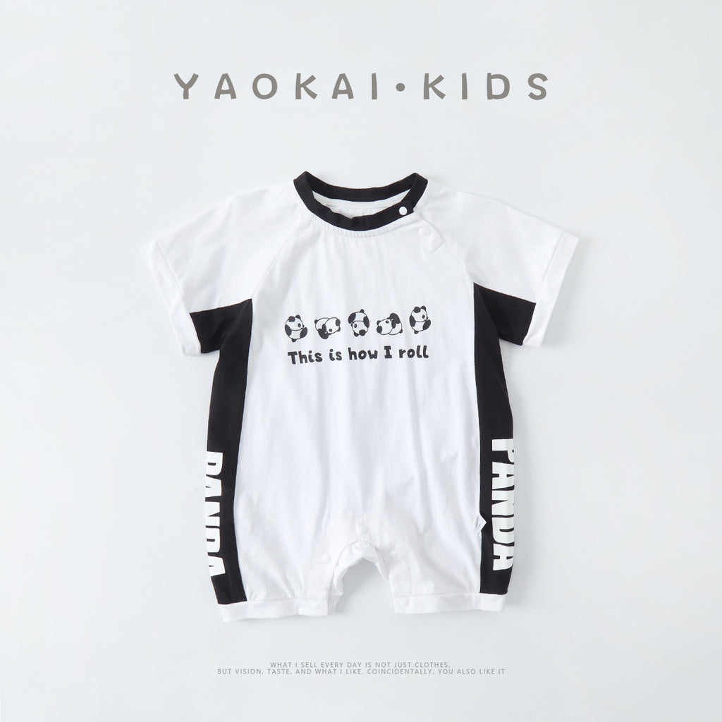 Baby Panda 'This Is How I Roll' Romper