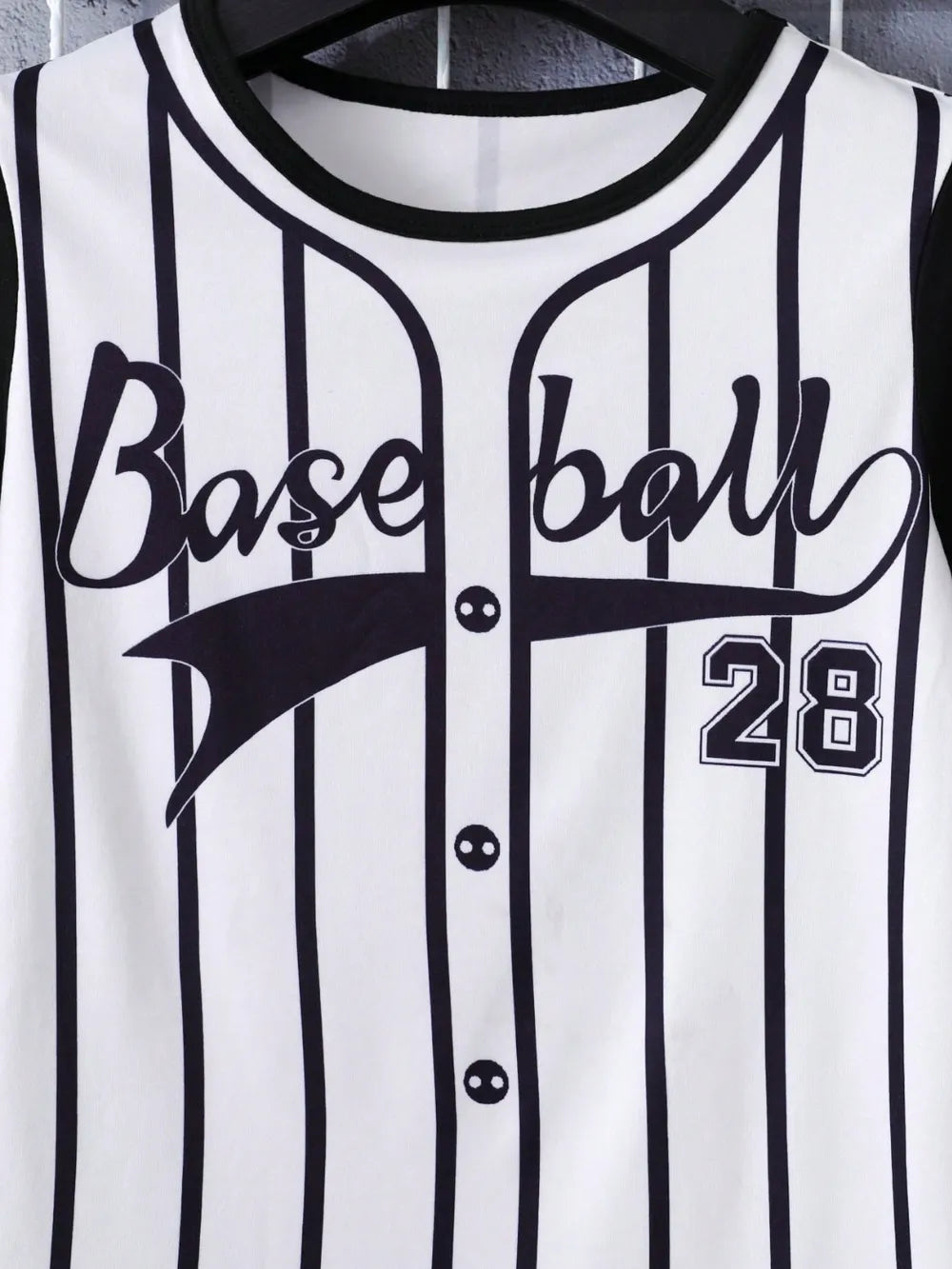 Boys Pinstripe Baseball Jersey & Shorts Set – Game Day 2-Piece