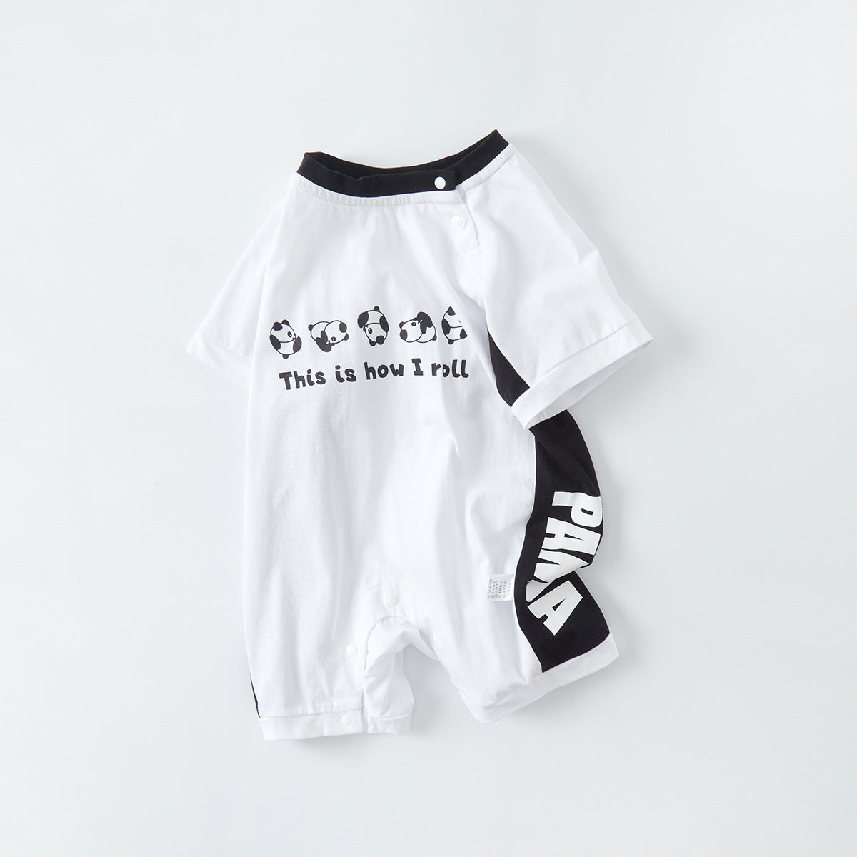 Baby Panda 'This Is How I Roll' Romper