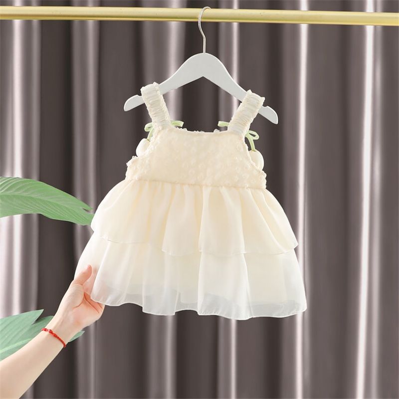 Baby Girls Ivory 3D Floral Tulle Princess Dress