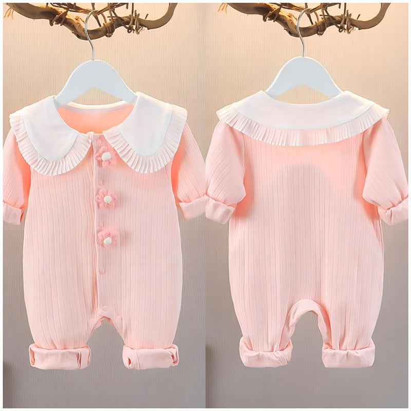 Sweet Petal Newborn Romper in Blush Pink