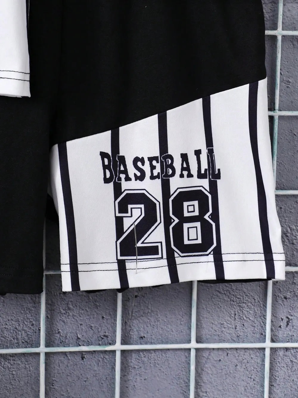 Boys Pinstripe Baseball Jersey & Shorts Set – Game Day 2-Piece