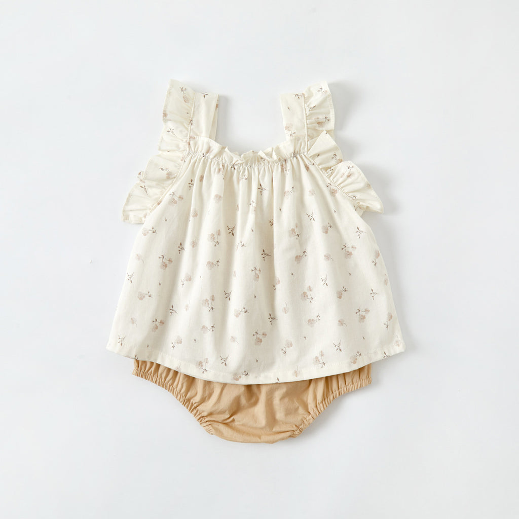 Baby Girls Ditsy Floral Ruffle Top & Bloomer 2-Piece Set