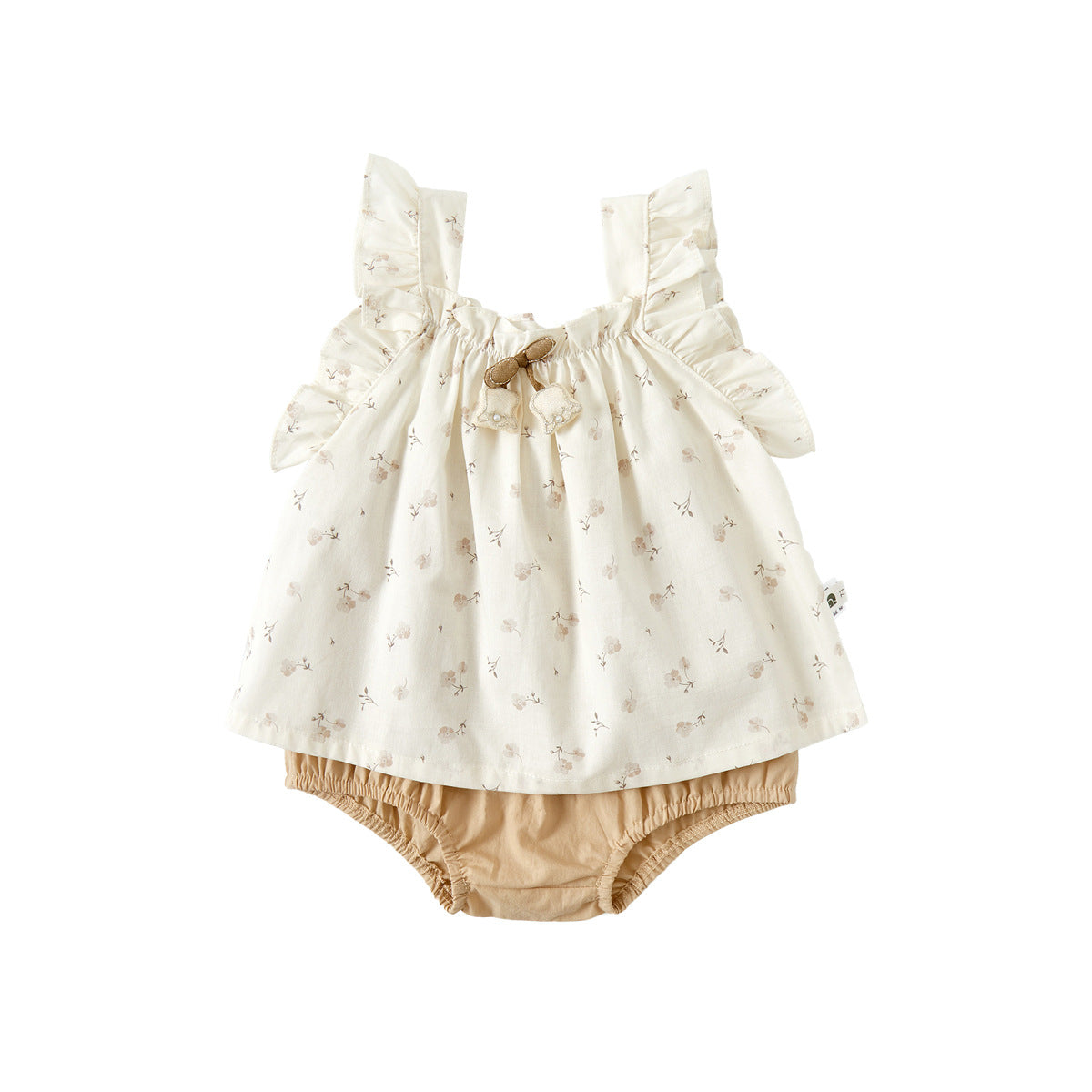 Baby Girls Ditsy Floral Ruffle Top & Bloomer 2-Piece Set