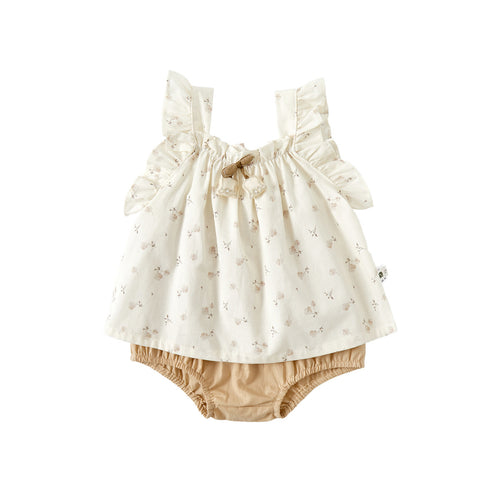 Baby Girls Ditsy Floral Ruffle Top & Bloomer 2-Piece Set