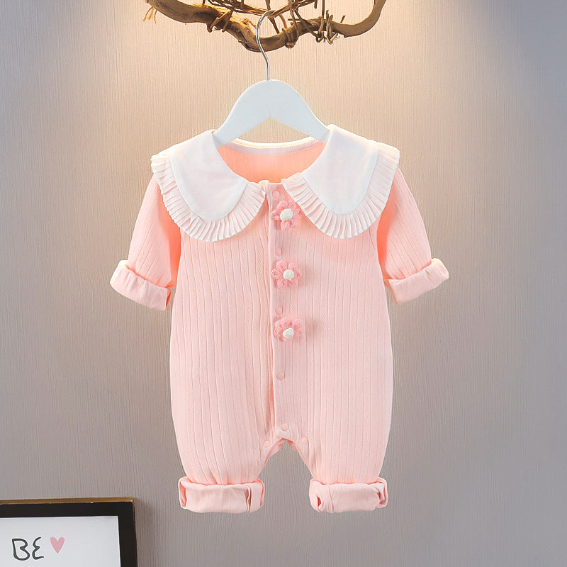 Sweet Petal Newborn Romper in Blush Pink