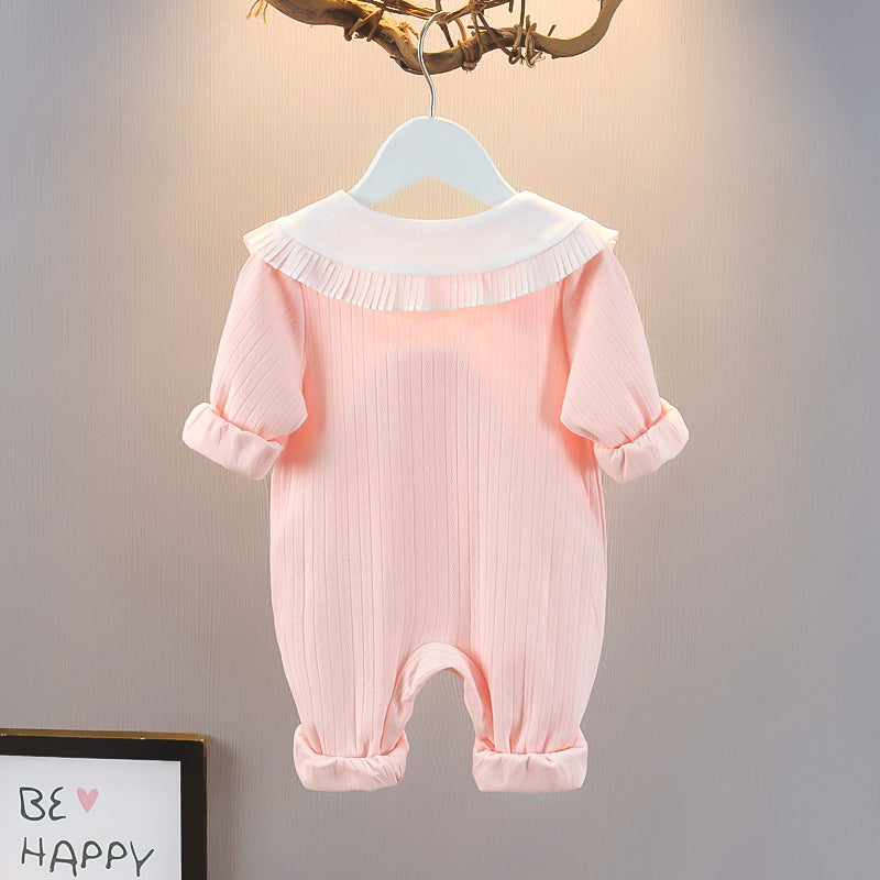 Sweet Petal Newborn Romper in Blush Pink