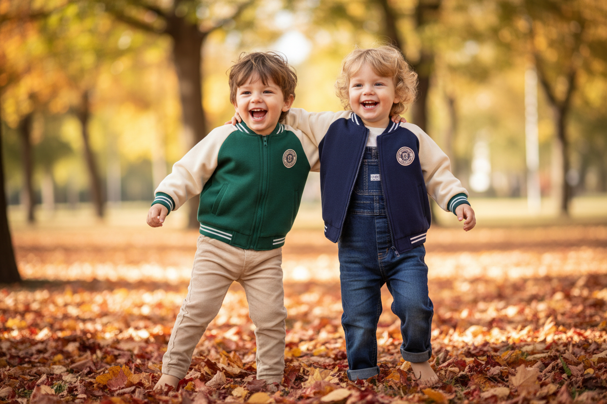Boys Collegiate Colorblock Varsity Jacket – Green or Navy